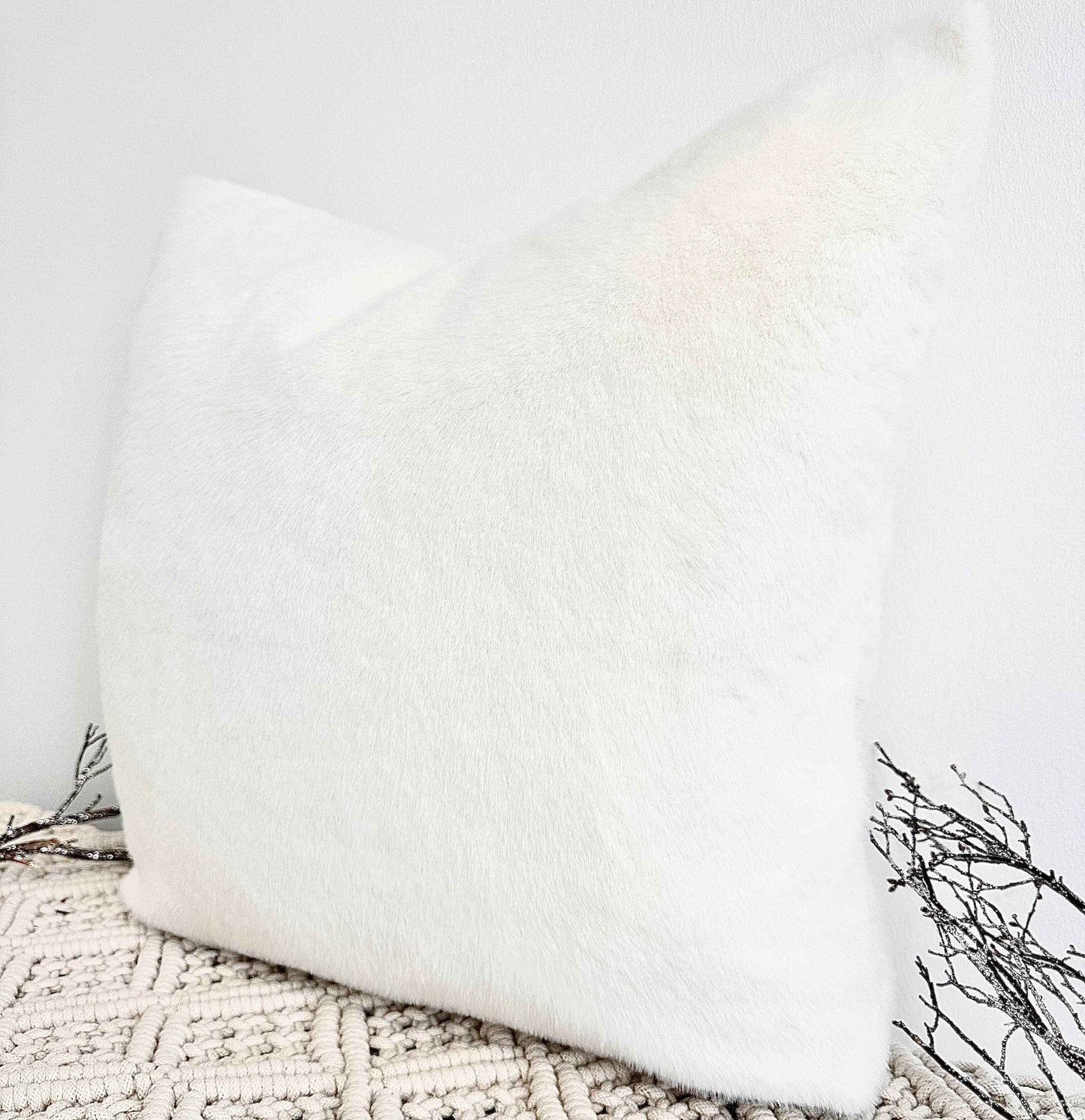 The Couture Cushion - The Luxury Ivory Faux Fur - Style No 117