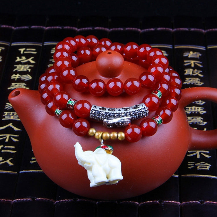 Fashion Jewelry Accessory Garnet Beads Bracelet, White Jade, Pink Crystal & Cat, Pink Crystal & Elephant & Fish, Red Agate & Elephant, Red Agate & Pi Xiu, Violitde, Garnet, Blue Sandstone & Calabash, Red Agate & Buddha Head, Aquamarine & Longevity Lock