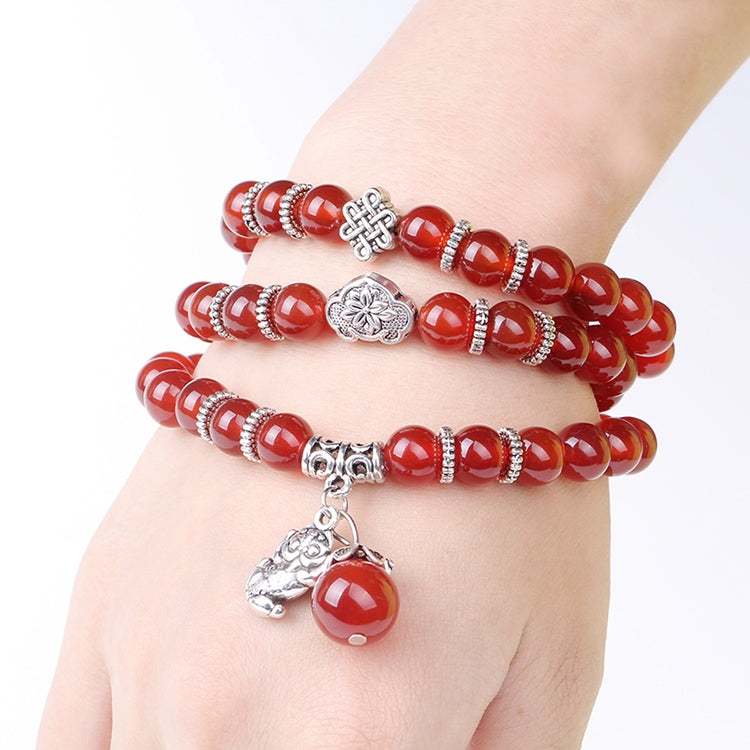 Fashion Jewelry Accessory Garnet Beads Bracelet, White Jade, Pink Crystal & Cat, Pink Crystal & Elephant & Fish, Red Agate & Elephant, Red Agate & Pi Xiu, Violitde, Garnet, Blue Sandstone & Calabash, Red Agate & Buddha Head, Aquamarine & Longevity Lock