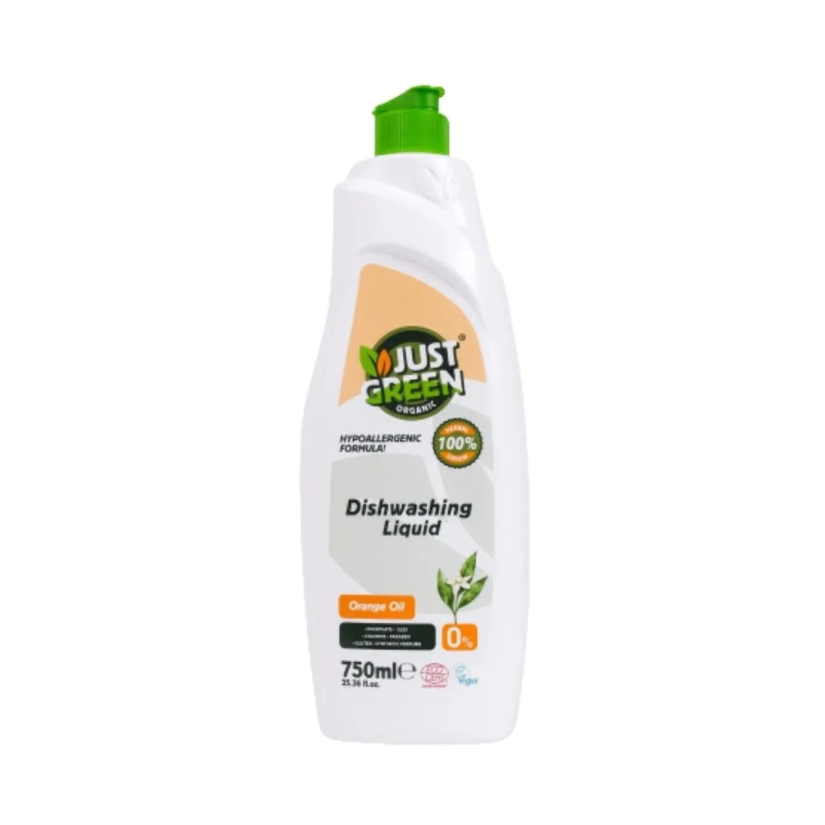 Just Green Organic Orange Oil Dishwashing Liquid 750 ml