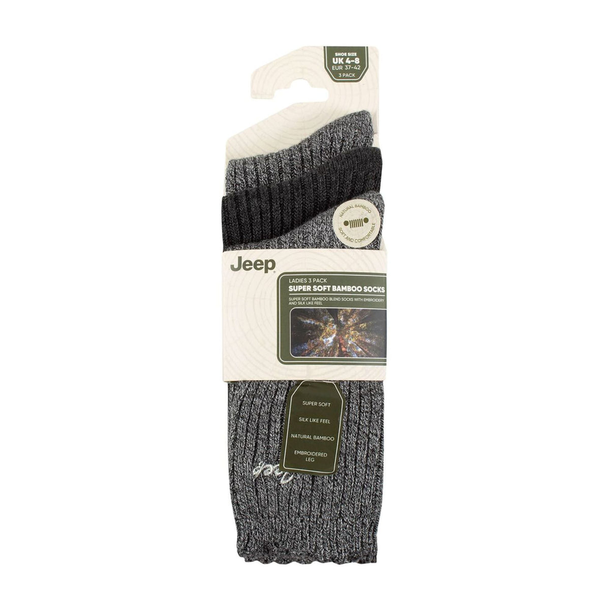 3 Pack Ladies Bamboo Scalloped Ankle Socks | Ribbed Cushioned