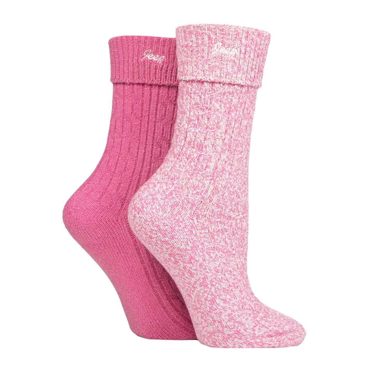 2 Pack Ladies Turn Cuff Boot Socks | Performance Polyester Walking Socks