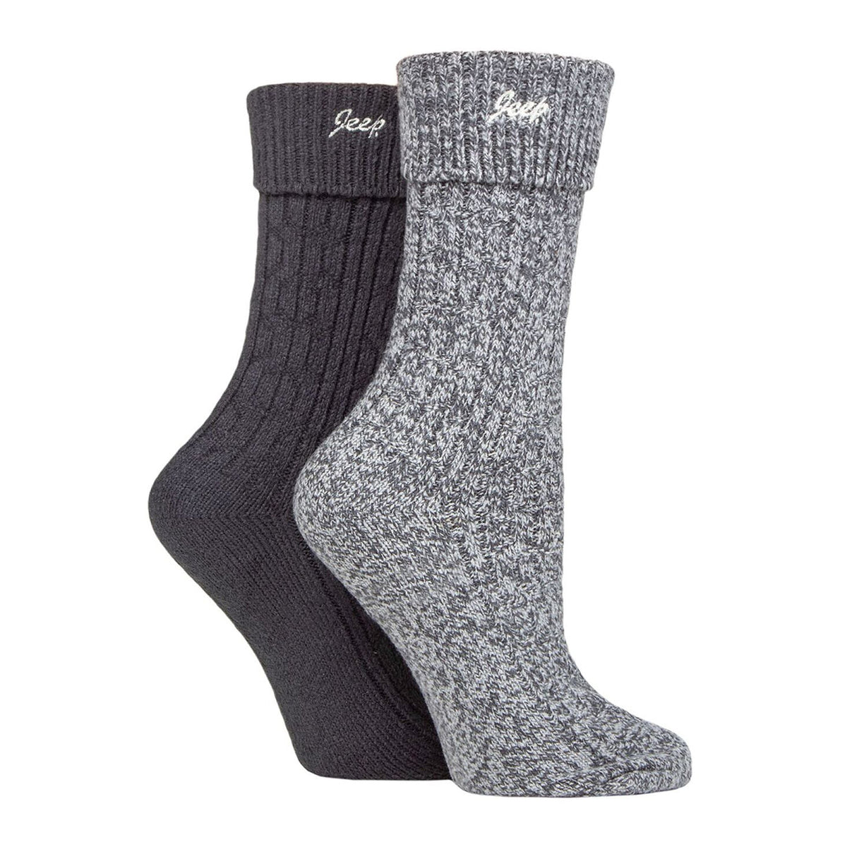 2 Pack Ladies Turn Cuff Boot Socks | Performance Polyester Walking Socks