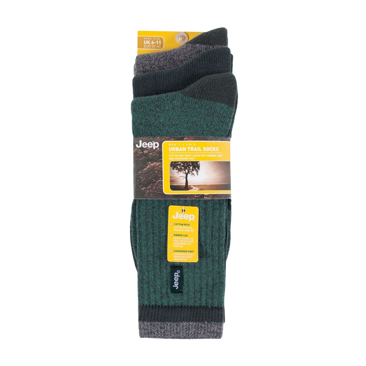 3 Pack Men's Heavy-Duty Poly Workwear Socks, Cushion Performance Boot Socks