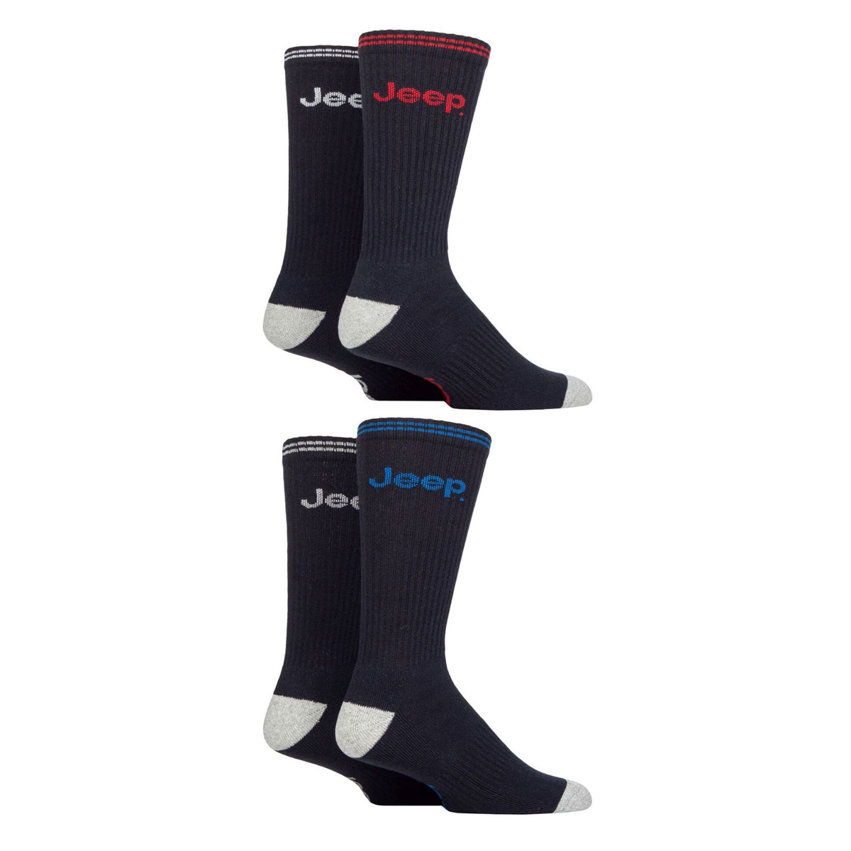 Men's Cushioned Crew Socks - 4 Pack Sport Running Socks
