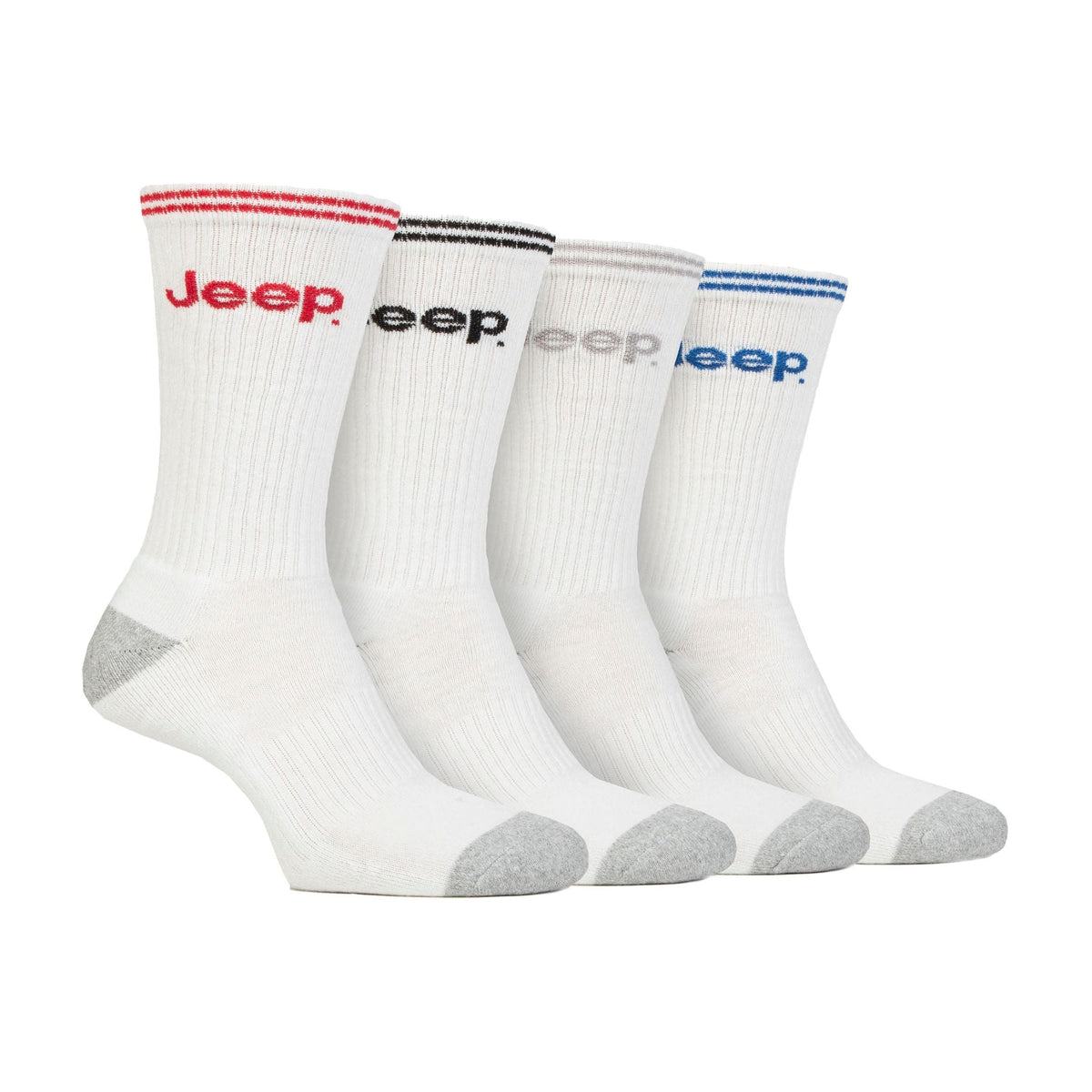 Men's Cushioned Crew Socks - 4 Pack Sport Running Socks