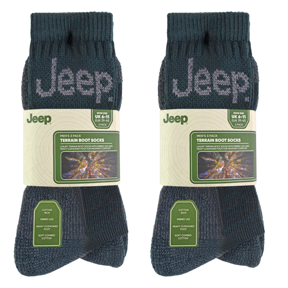 Mens Luxury Cushioned Cotton Hiking Socks (Multipack Options)