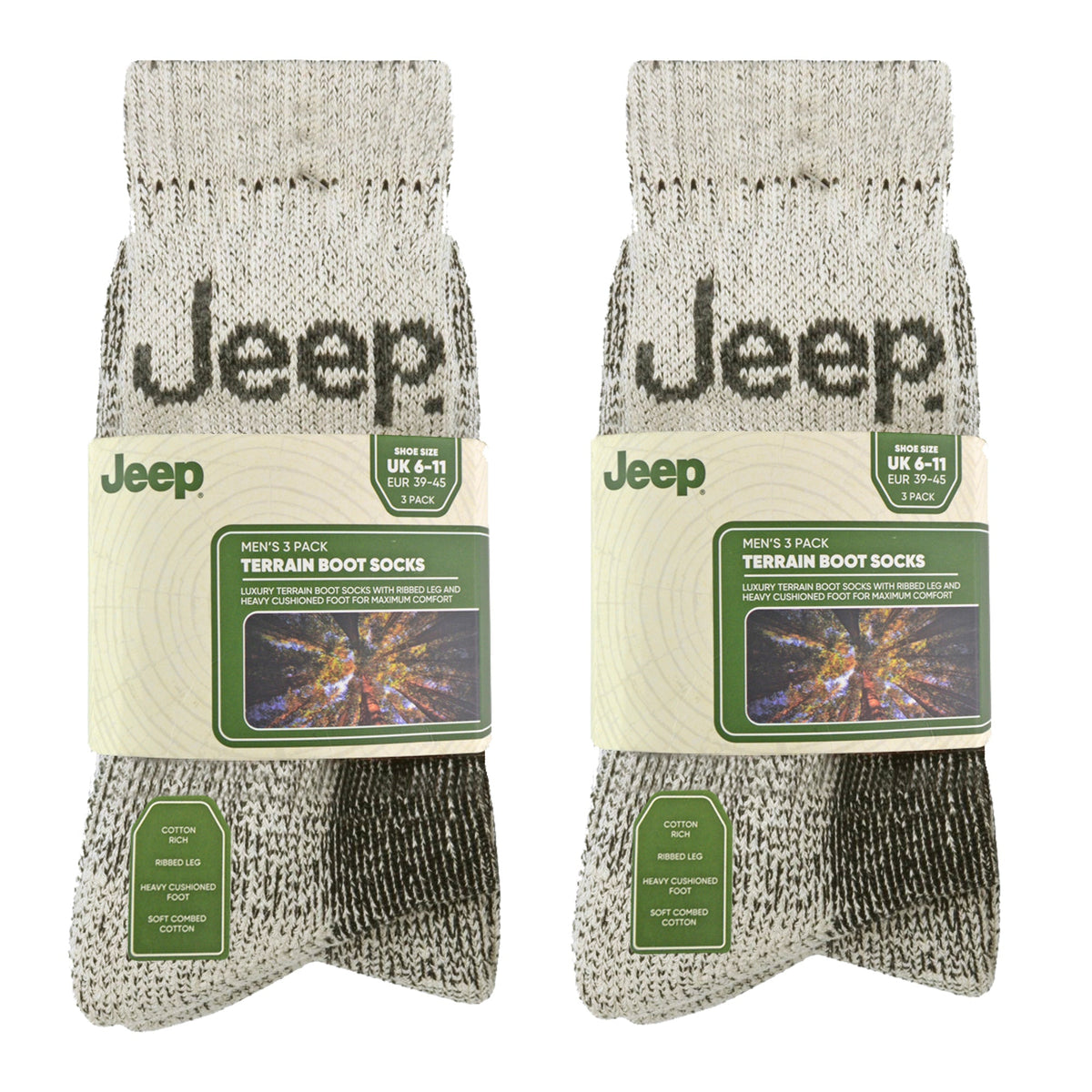 Mens Luxury Cushioned Cotton Hiking Socks (Multipack Options)