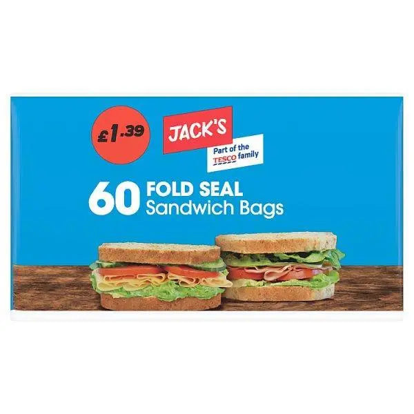 Jacks 60 Fold Seal Sandwich Bags - 60pk
