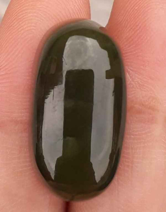 33.6ct Jade, Nephrite Jade Cabochon, Jade Green, Good Quality Jade Stones - 24.7x13x10mm