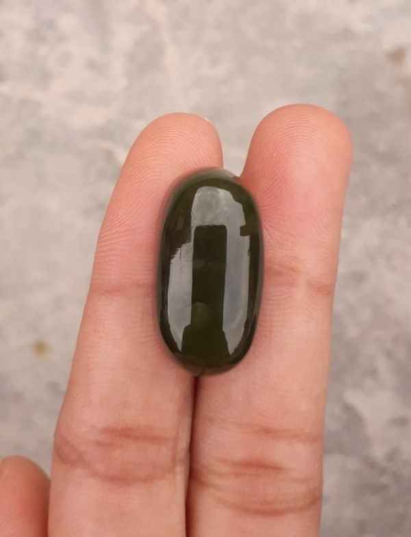 33.6ct Jade, Nephrite Jade Cabochon, Jade Green, Good Quality Jade Stones - 24.7x13x10mm
