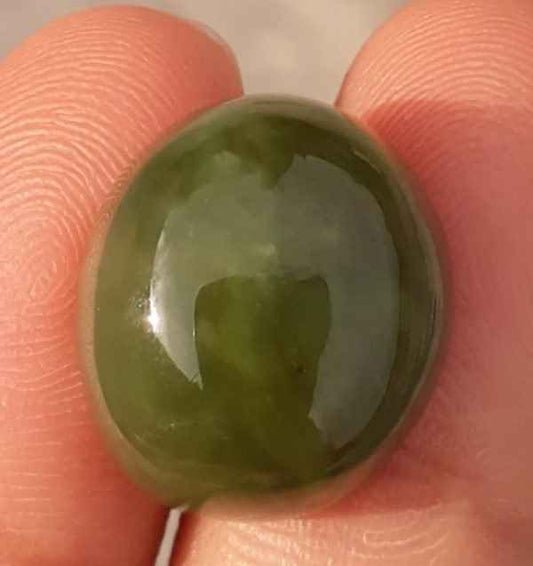 19ct Jade, Nephrite Jade Cabochon, Jade Green, Good Quality Jade Stones - 17x15x9mm