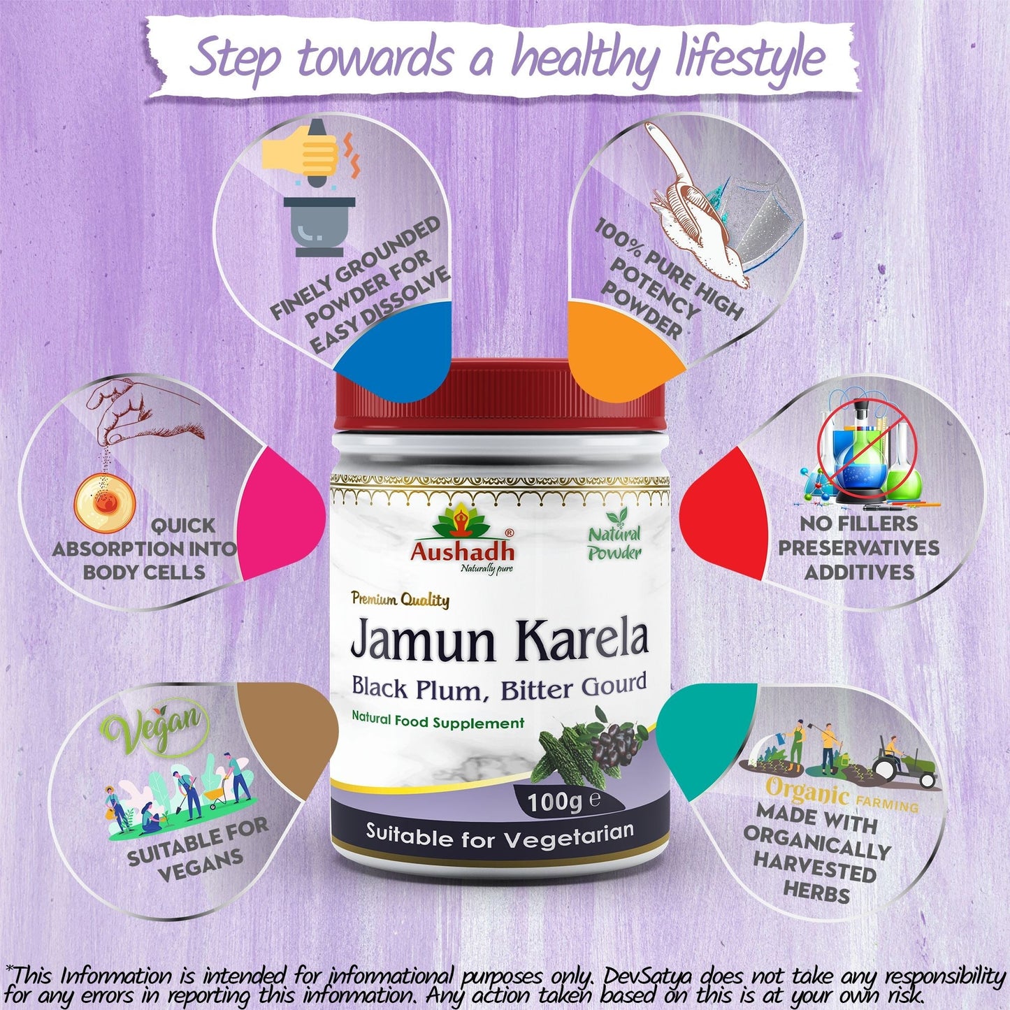 Aushadh Jamun Karela Powder 100 gram - Daily Wellness Support
