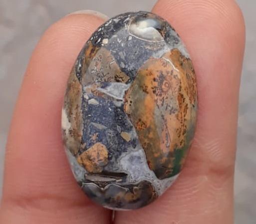 17ct Jasper - Maligano Jasper Cabochon - Jasper Maligano- 26x17.5mm