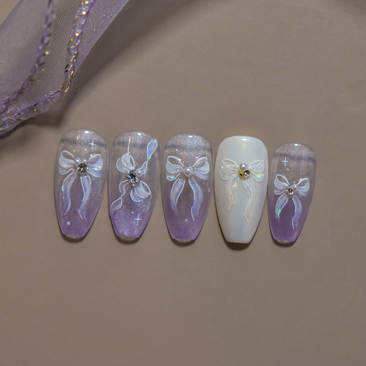 Hello Claws | White Bowknot Nail Deco Sticker