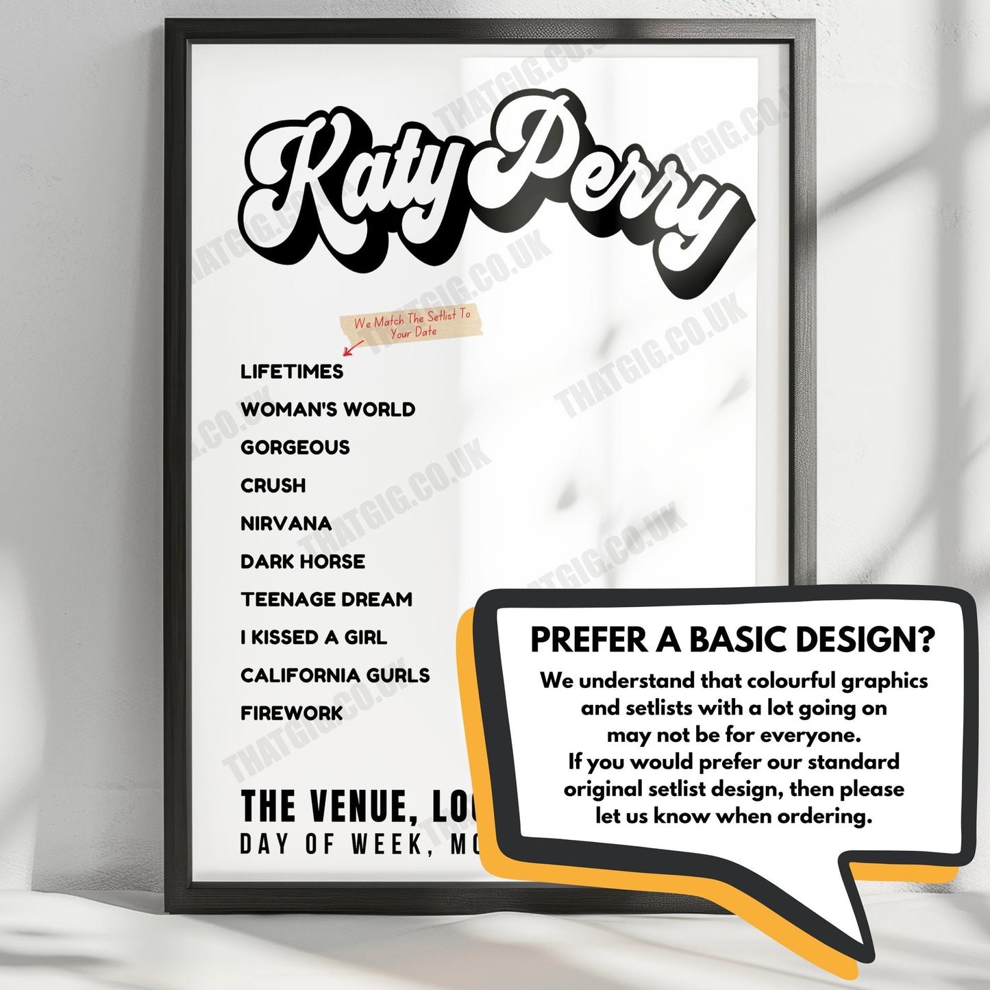 Katy Perry Setlist Poster - Resorts World Theatre, Las Vegas - October 11th, 2023