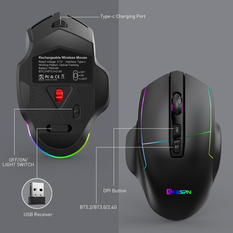MKESPN X11 Wired RGB Gaming Mouse