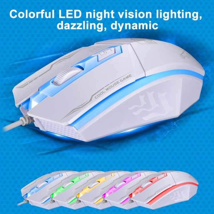 Chasing Leopard 199 USB 1600DPI Three-speed Adjustable LED Backlight Wired Optical Gaming Mouse, Length: 1.3m, 199, 199 Black