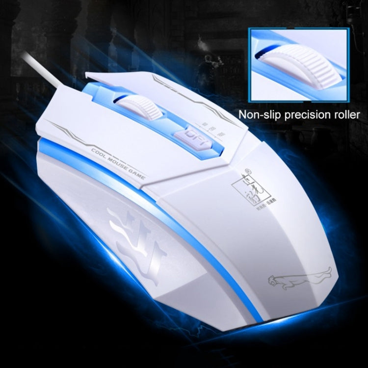 Chasing Leopard 199 USB 1600DPI Three-speed Adjustable LED Backlight Wired Optical Gaming Mouse, Length: 1.3m, 199, 199 Black