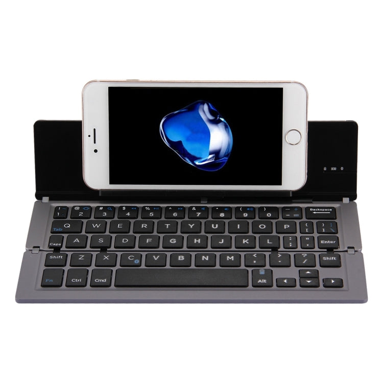 F18 Ultra-slim Rechargeable Foldable 58 Keys Bluetooth Wireless Keyboard with Holder