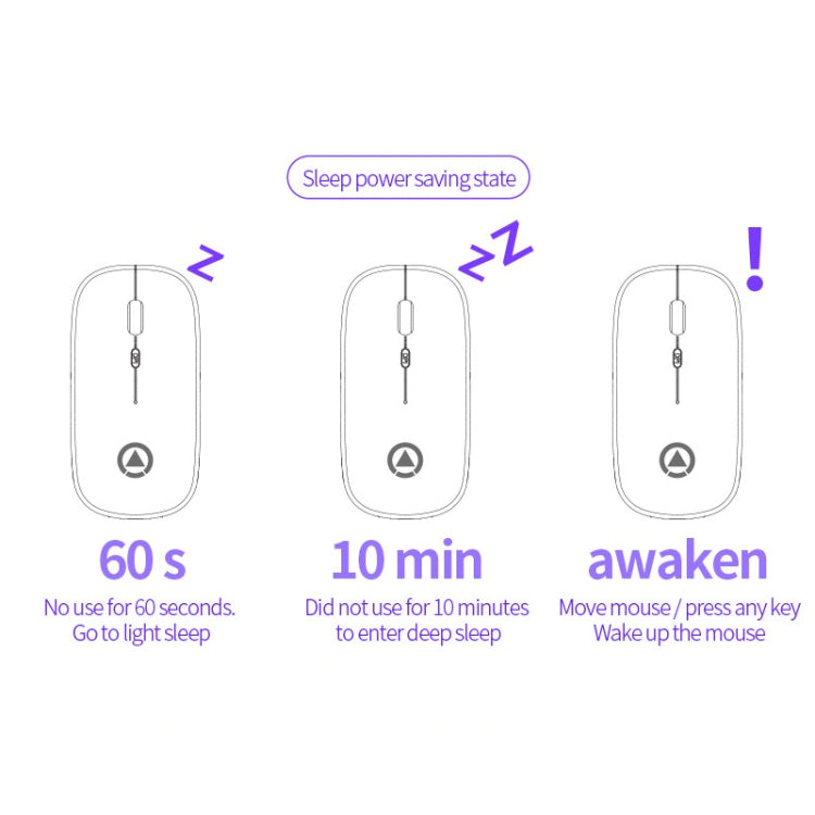YINDIAO A2 2.4GHz 1600DPI 3-modes Adjustable Wireless Silent Mouse, Battery Powered, Battery ver.