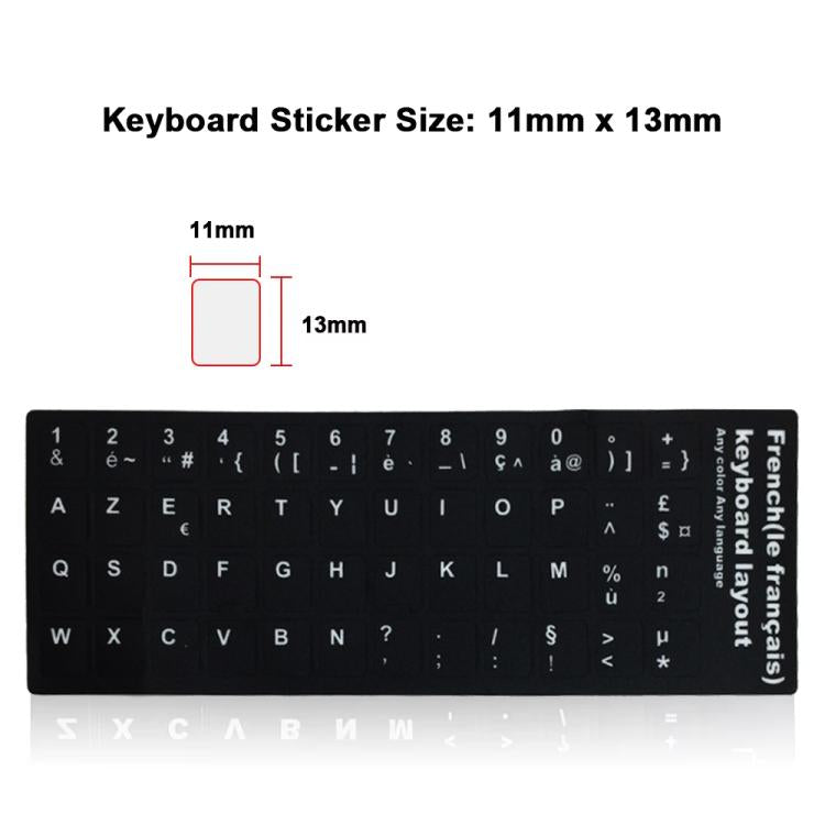 French Learning Keyboard Layout Sticker for Laptop / Desktop Computer Keyboard, French