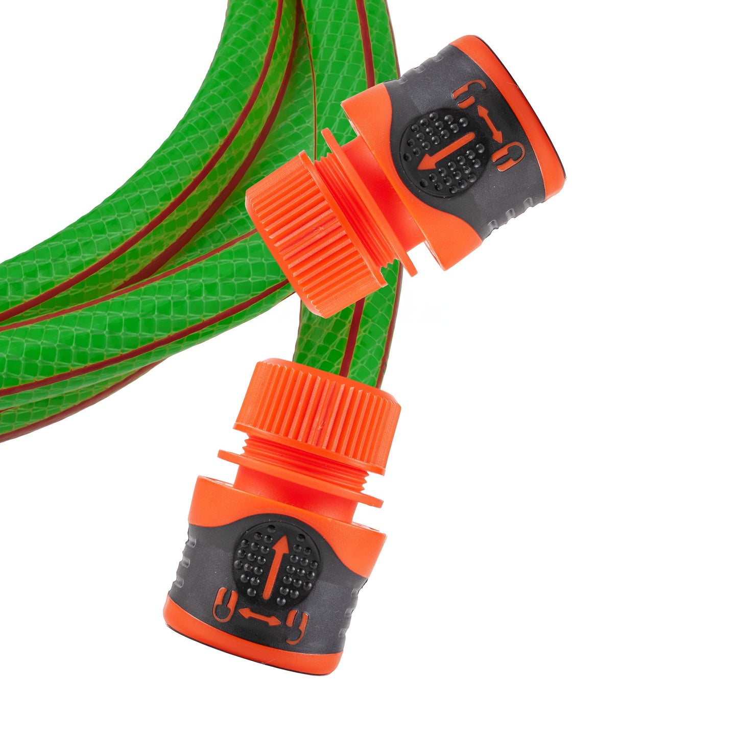 Premium Garden Hose Green with Orange Lock Connectors for DIY Workshop Accessory