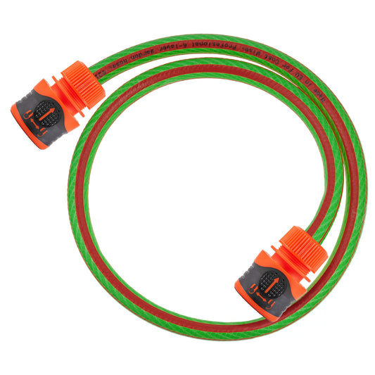 Premium Garden Hose Green with Orange Lock Connectors for DIY Workshop Accessory