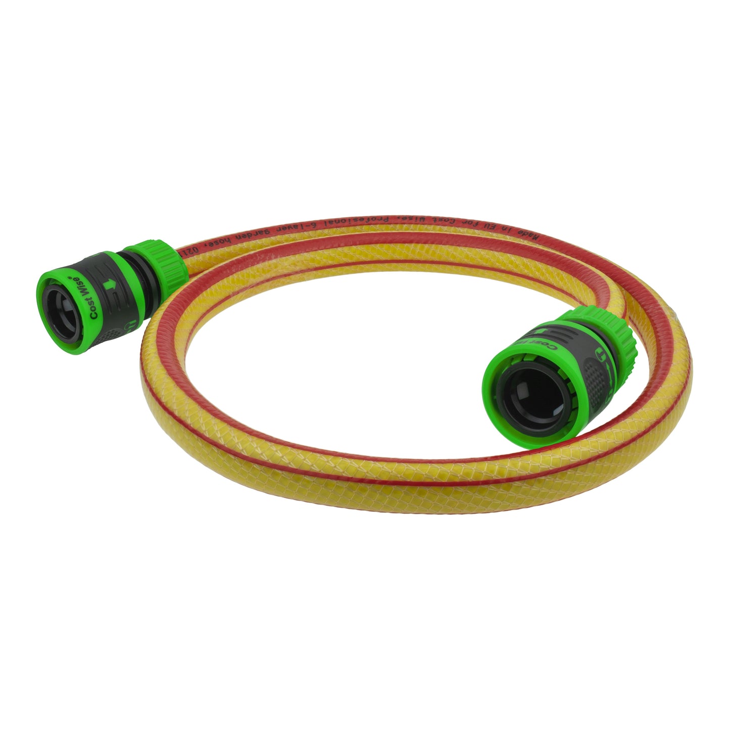 Premium Garden Hose Yellow with Green Lock Connectors for DIY Workshop Accessory