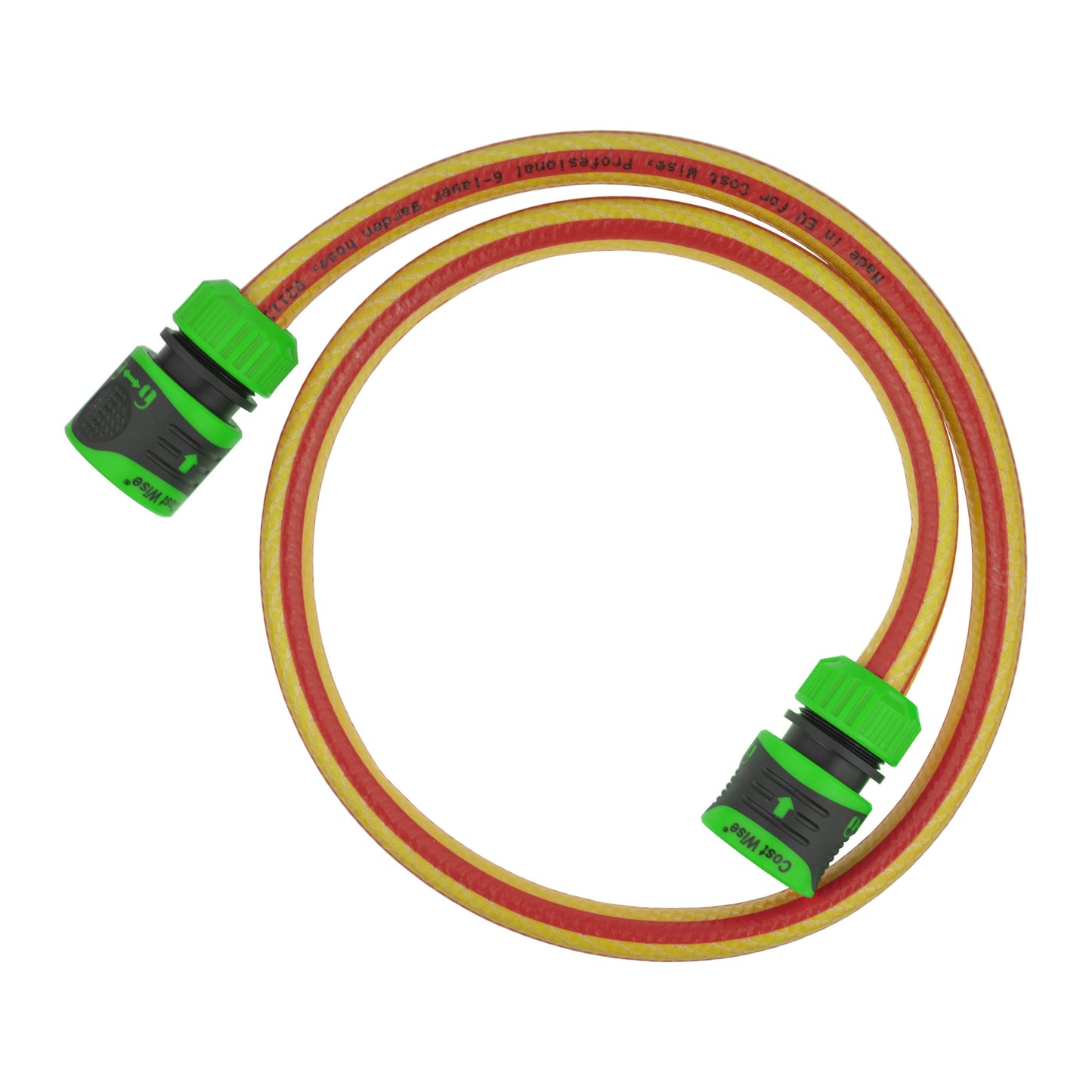 Premium Garden Hose Yellow with Green Lock Connectors for DIY Workshop Accessory
