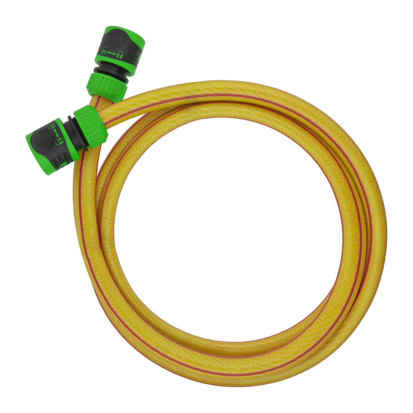 Premium Garden Hose Yellow with Green Lock Connectors for DIY Workshop Accessory