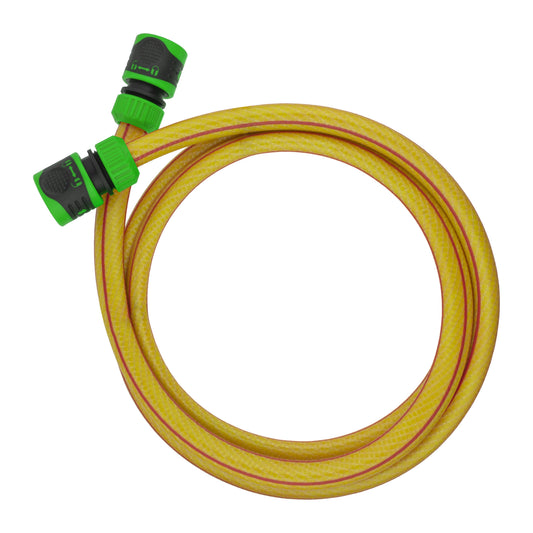 Premium Garden Hose Yellow with Green Lock Connectors for DIY Workshop Accessory