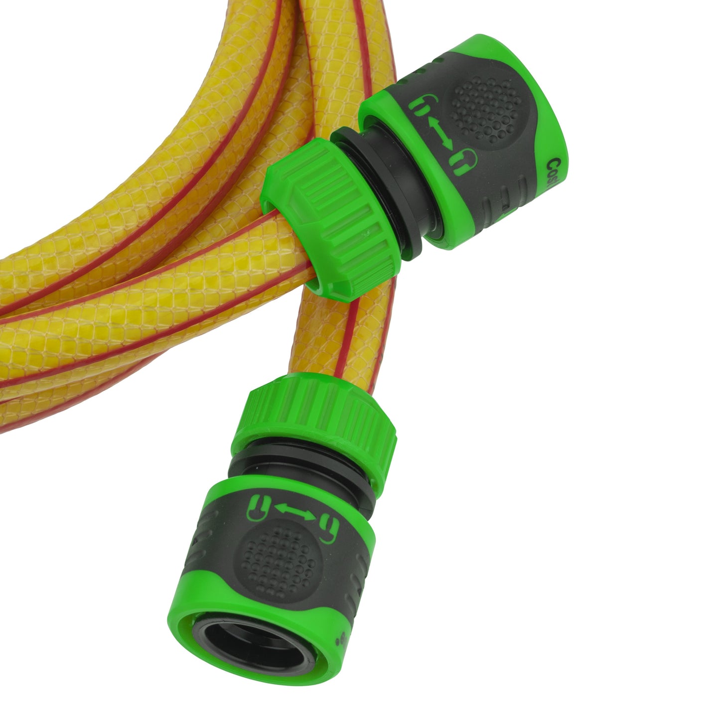 Premium Garden Hose Yellow with Green Lock Connectors for DIY Workshop Accessory