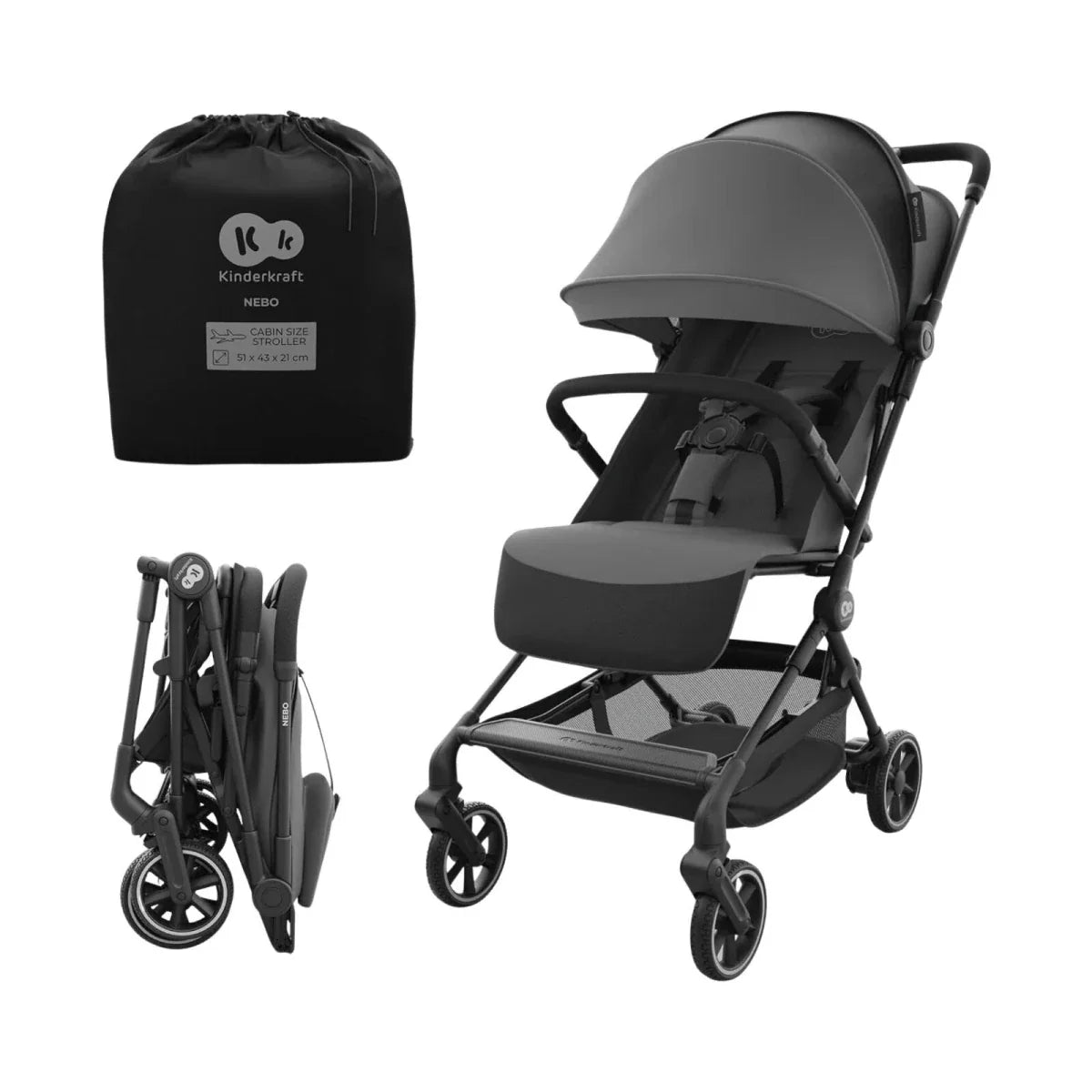 Kinderkraft Nebo Compact Stroller - Platinium Grey