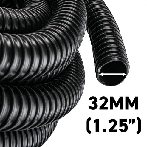 Corrugated Pipe 1.25in (32mm) with 2 x Double Wire Clips Set for Water Connector