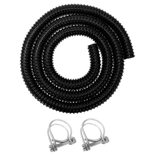 Corrugated Pipe 1in (25mm) with 2 x Double Wire Clips Set for BSP Thread Fitting