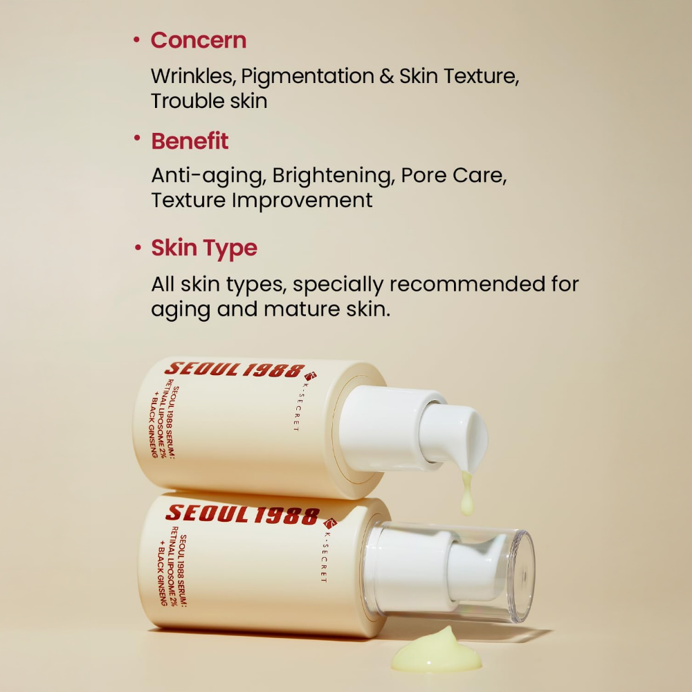 KSECRET SEOUL 1988 Serum : Retinal Liposome 2% + Black Ginseng 30ml