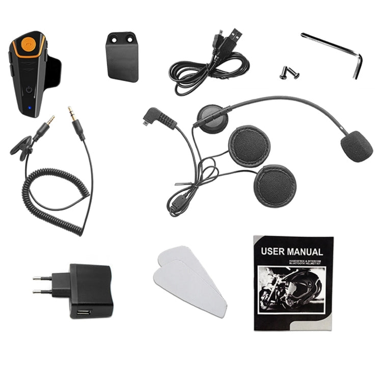 BT-S2 Single 2.4GHz Bluetooth V3.0 Interphone Headsets for Motorcycle Helmet, Auto Answering, Support FM, Intercom Distance up to 1000m, BT-S2 Single