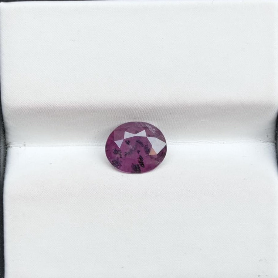 1.15ct Sapphire for Sale - Kashmiri Sapphire with Natural Inclusions - Dimensions 7.9x6.2x3mm