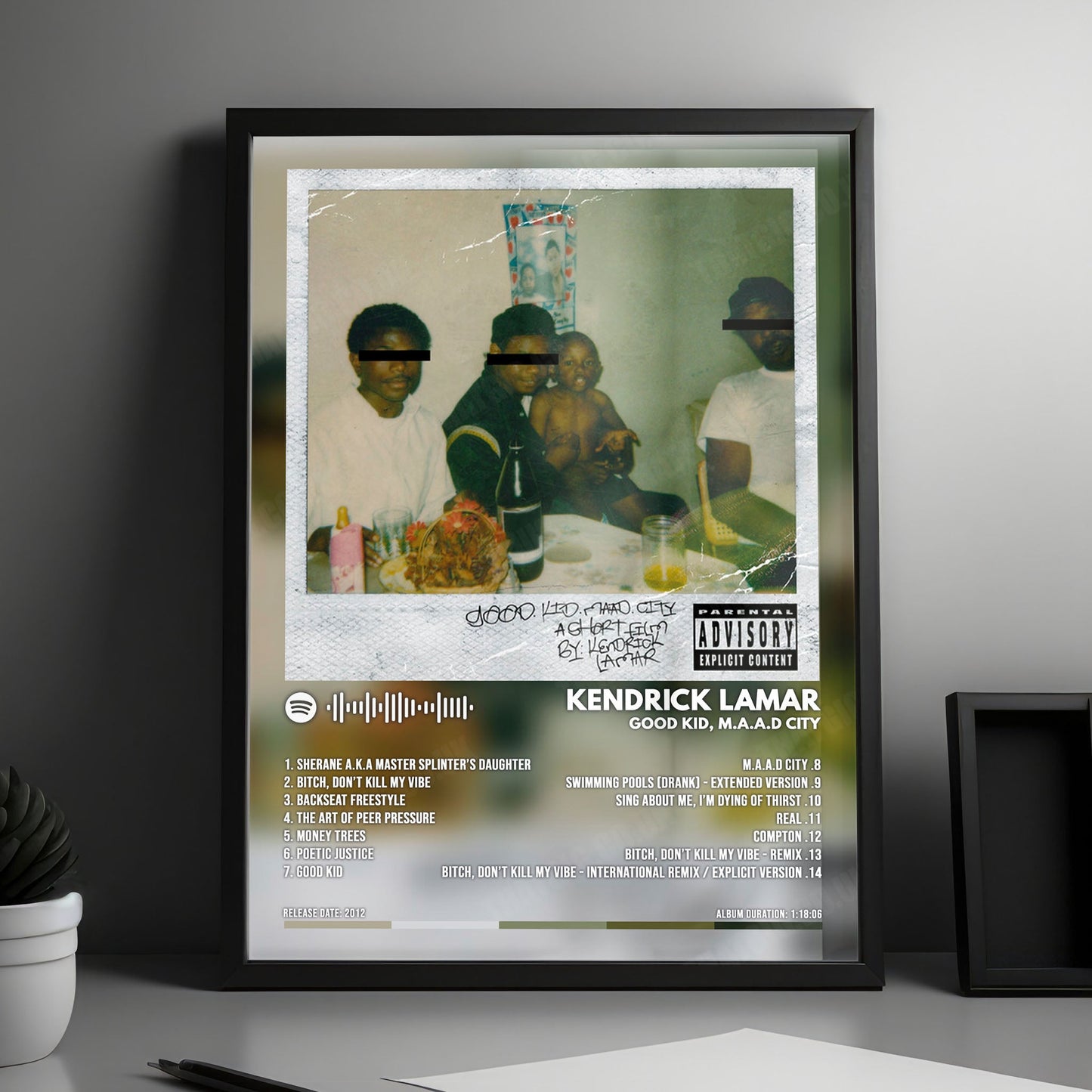 Kendrick Lamar - "good kid, m.A.A.d city" Album Cover Poster