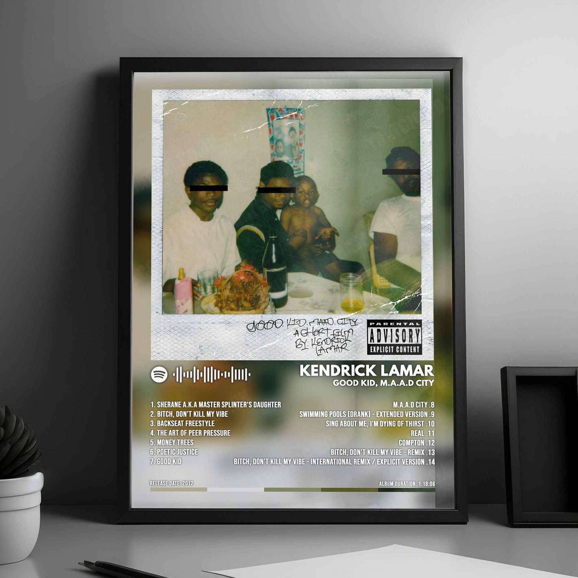 Kendrick Lamar - "good kid, m.A.A.d city" Album Cover Poster