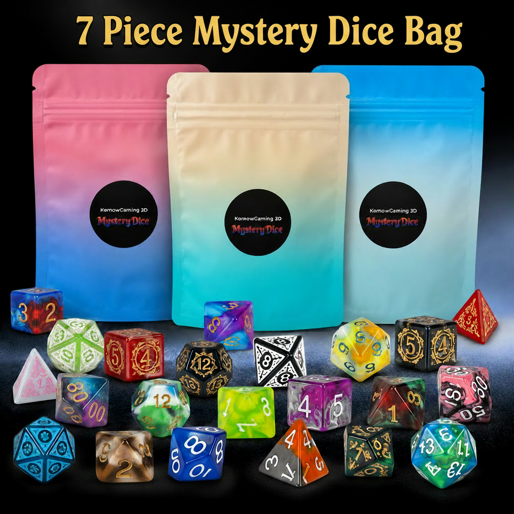 Mystery D&D Dice Blind Bag 7pc Lucky Dip, PATHFINDER TTRPG