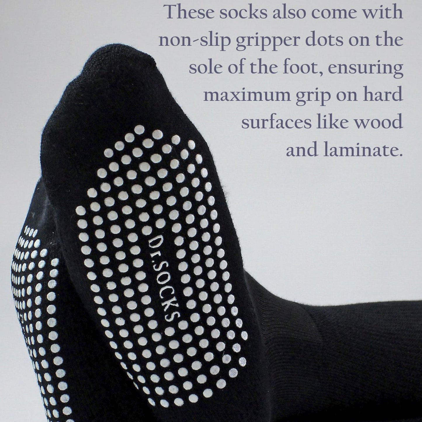 4 Pack Long Bamboo Diabetic Socks With Grips for Men and Women