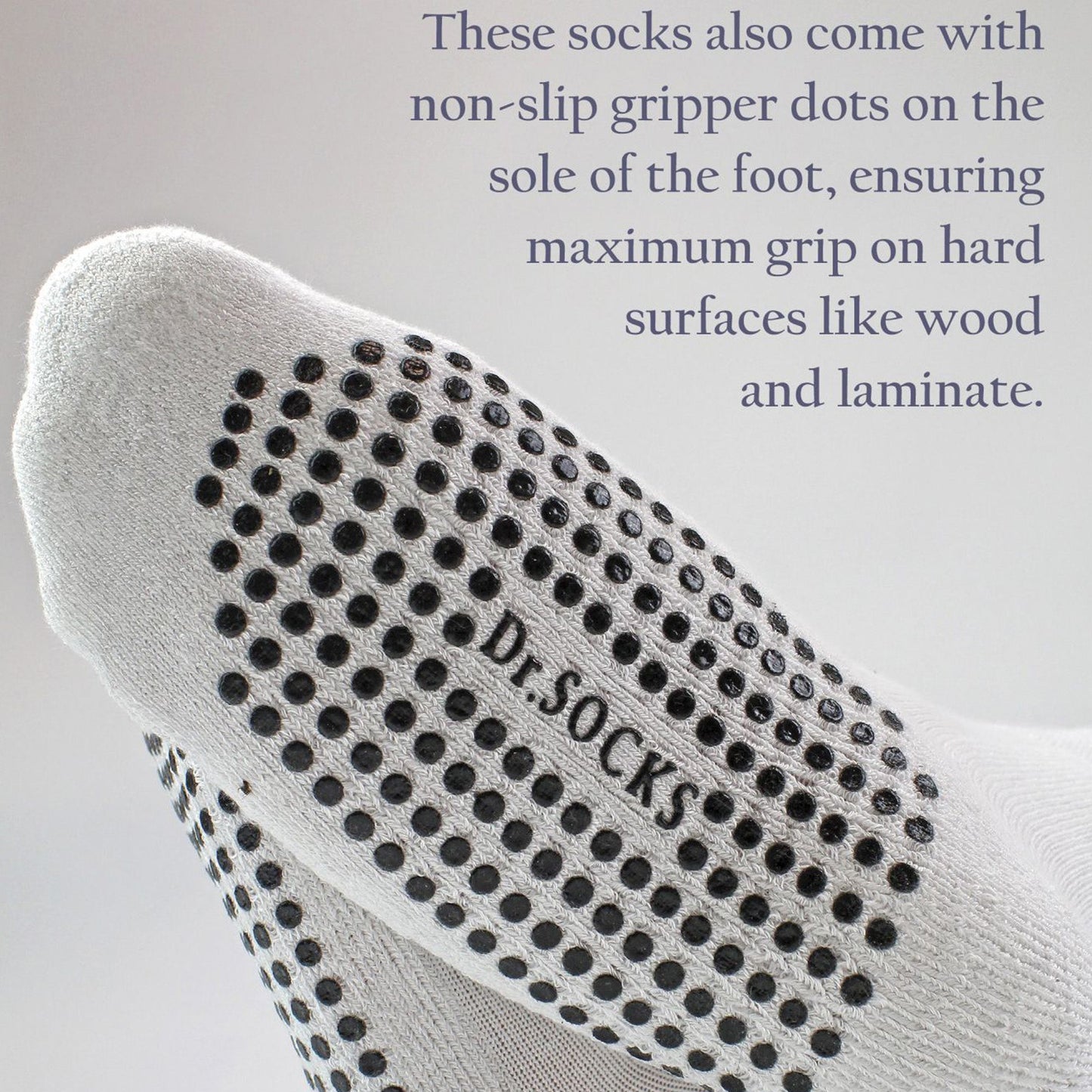 4 Pack Long Bamboo Diabetic Socks With Grips for Men and Women