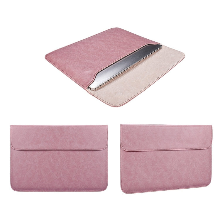 PU01S PU Leather Horizontal Invisible Magnetic Buckle Laptop Inner Bag for 14.1 inch laptops, 14.1 inch