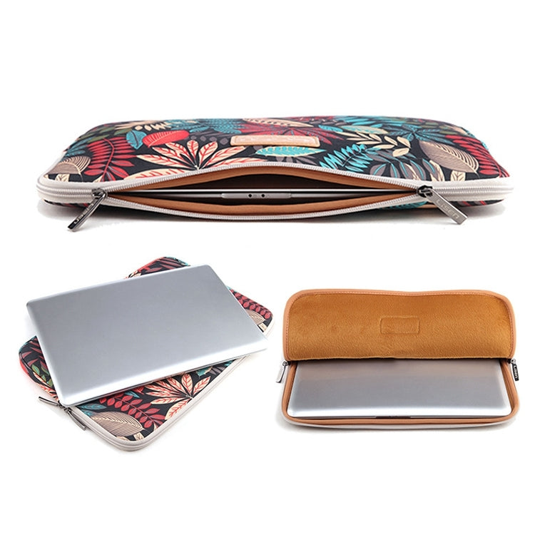 Lisen 7.0 inch Sleeve Case Colorful Leaves Zipper Briefcase Carrying Bag(Grey)
