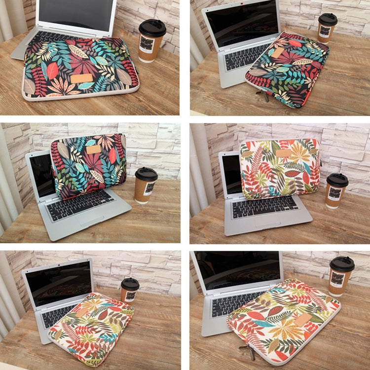 Lisen 7.0 inch Sleeve Case Colorful Leaves Zipper Briefcase Carrying Bag(Grey)
