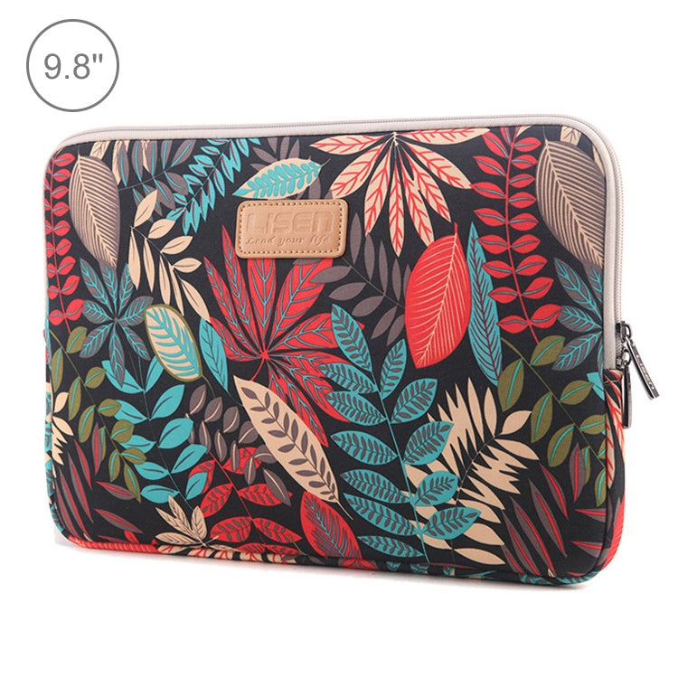 Lisen 9.8 inch Sleeve Case Colorful Leaves Zipper Briefcase Carrying Bag, 9.8 inch