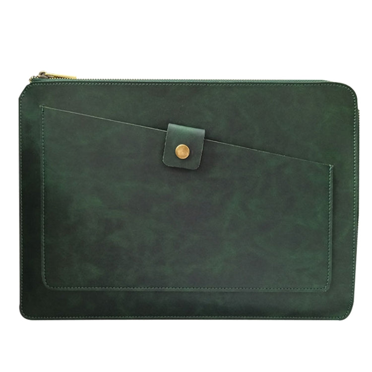 Universal Genuine Leather Business Zipper Laptop Tablet Bag For 15.4 inch and Below, 15.4 inch