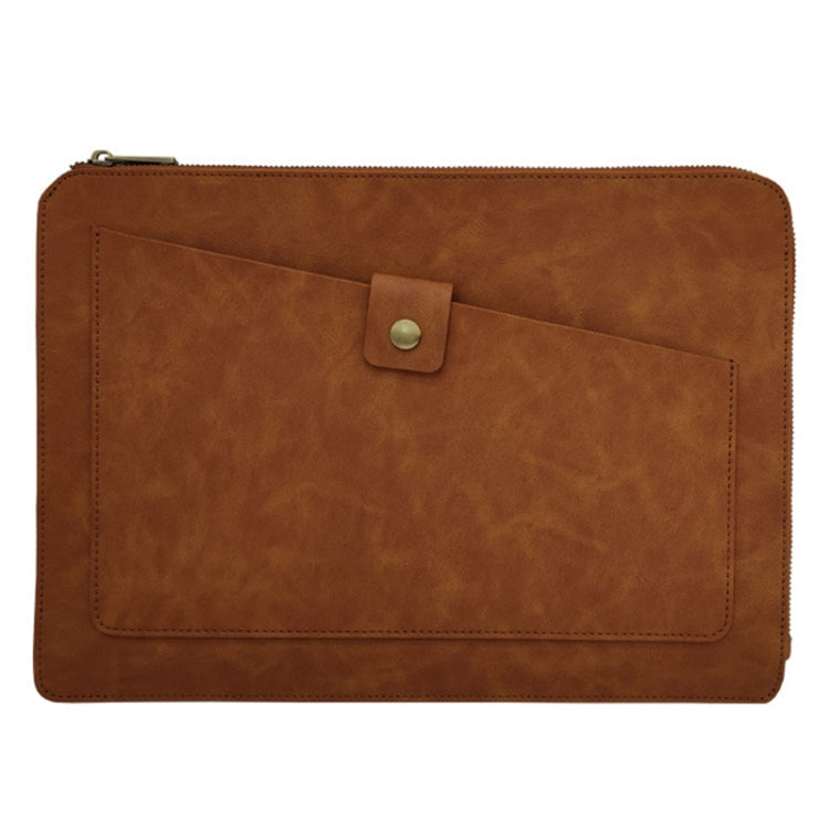 Universal Genuine Leather Business Zipper Laptop Tablet Bag For 15.4 inch and Below, 15.4 inch
